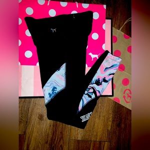 VS PINK SIZE XS HTF MARLED TIE DYE REVERSIBLE ULTIMATE LEGGING.